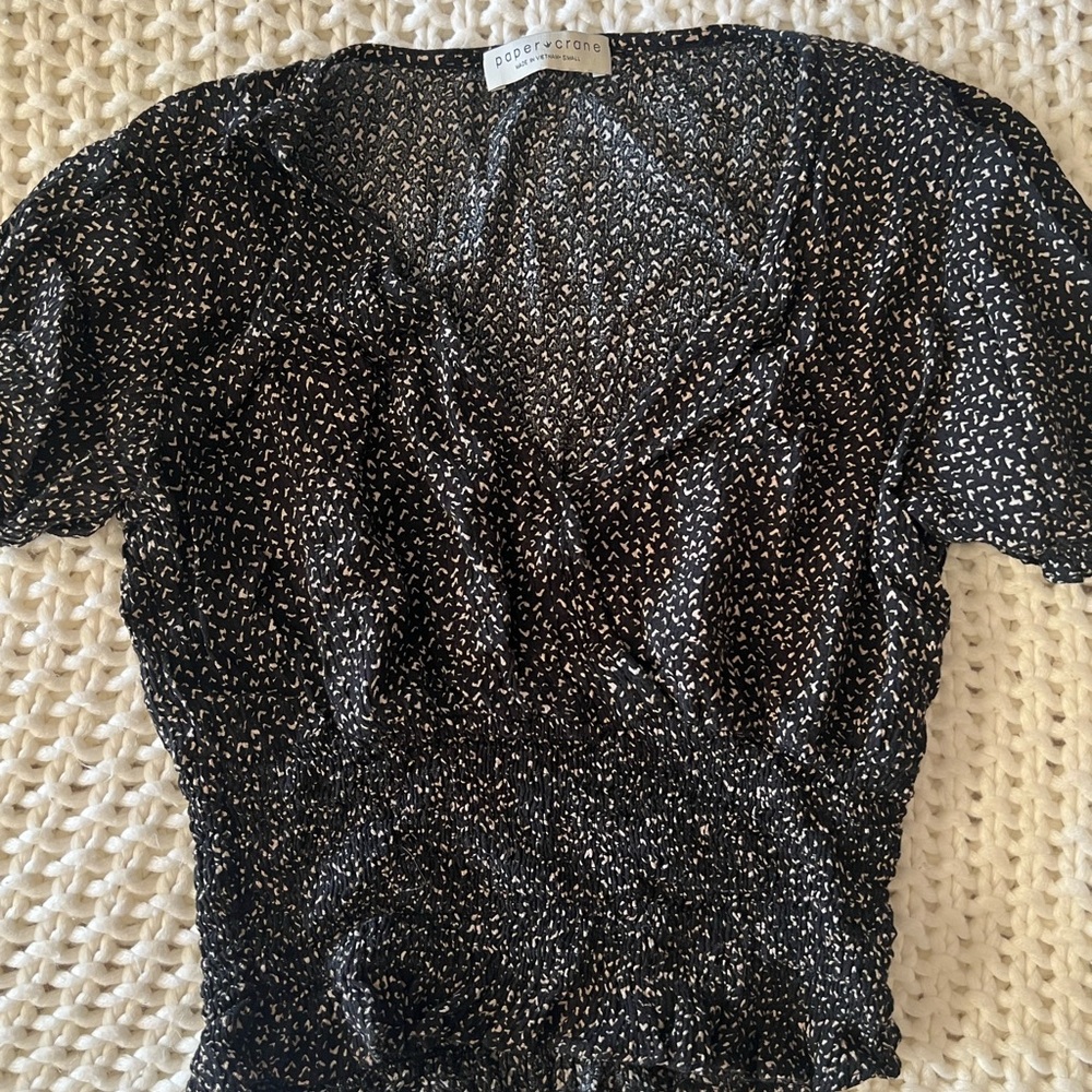 Paper Crane Black and White Patterned Blouse